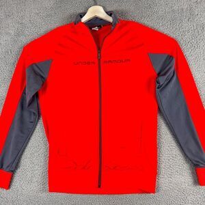 Under Armour Jacket Mens Medium Red Loose Outdoor Gym Train Hike Run Full Zip‎